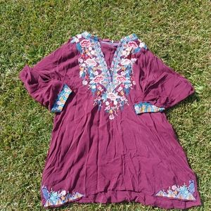 Johnny Was embroidered blouse